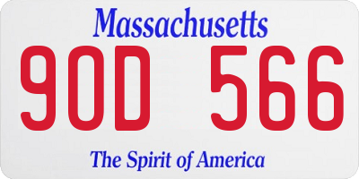 MA license plate 9OD566