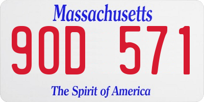 MA license plate 9OD571
