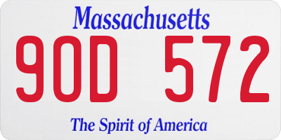 MA license plate 9OD572