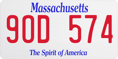 MA license plate 9OD574