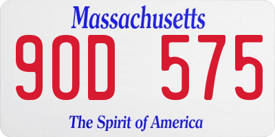 MA license plate 9OD575