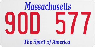 MA license plate 9OD577