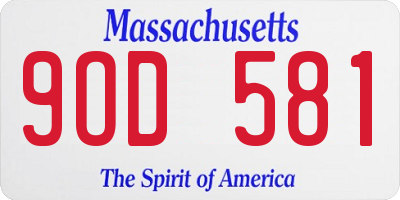 MA license plate 9OD581