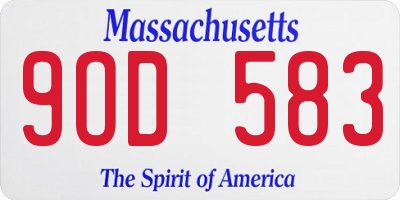 MA license plate 9OD583