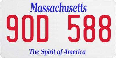MA license plate 9OD588