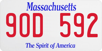 MA license plate 9OD592