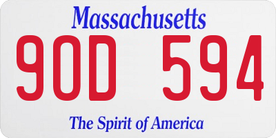 MA license plate 9OD594