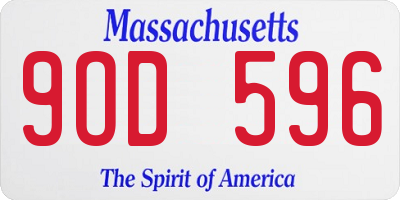MA license plate 9OD596