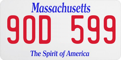 MA license plate 9OD599