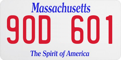 MA license plate 9OD601
