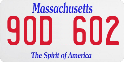 MA license plate 9OD602