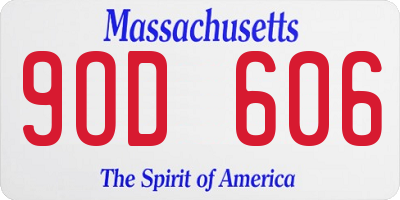 MA license plate 9OD606