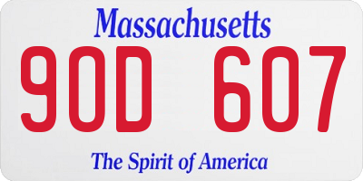 MA license plate 9OD607