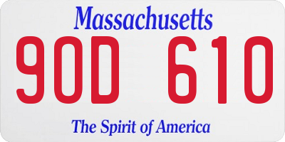 MA license plate 9OD610