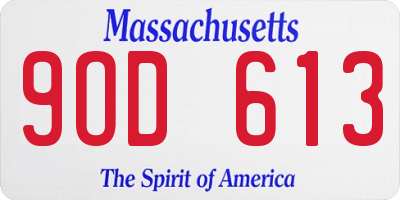MA license plate 9OD613