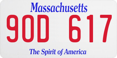 MA license plate 9OD617