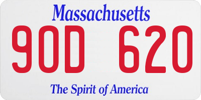 MA license plate 9OD620