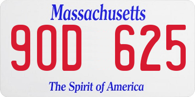 MA license plate 9OD625
