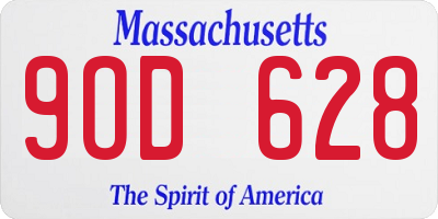 MA license plate 9OD628