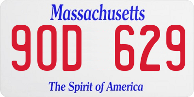 MA license plate 9OD629