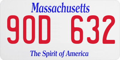 MA license plate 9OD632