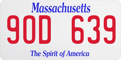 MA license plate 9OD639