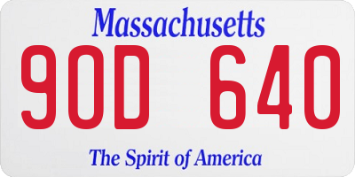 MA license plate 9OD640