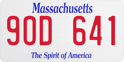 MA license plate 9OD641