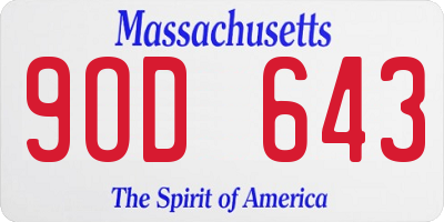 MA license plate 9OD643