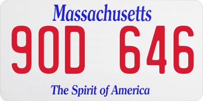 MA license plate 9OD646