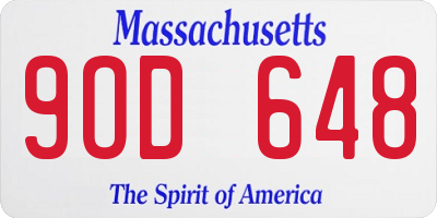MA license plate 9OD648