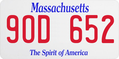 MA license plate 9OD652