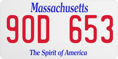 MA license plate 9OD653