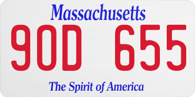 MA license plate 9OD655