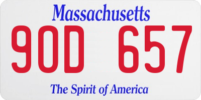 MA license plate 9OD657