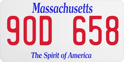 MA license plate 9OD658