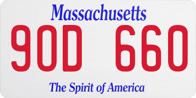 MA license plate 9OD660