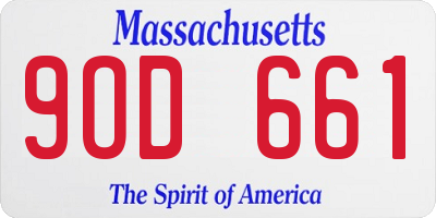 MA license plate 9OD661