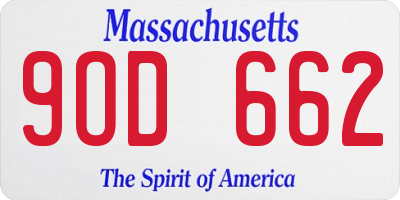 MA license plate 9OD662