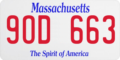 MA license plate 9OD663