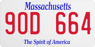 MA license plate 9OD664