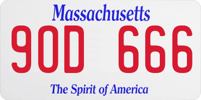 MA license plate 9OD666