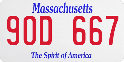 MA license plate 9OD667