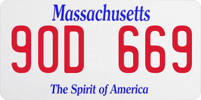 MA license plate 9OD669
