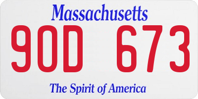 MA license plate 9OD673