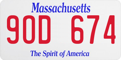 MA license plate 9OD674