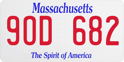 MA license plate 9OD682
