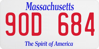 MA license plate 9OD684