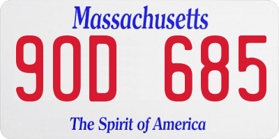 MA license plate 9OD685