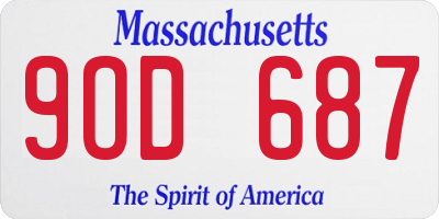 MA license plate 9OD687